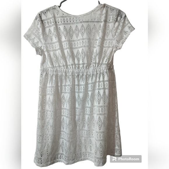 Tropical Escape white swimsuit cover-up dress swimwear size S - Picture 6 of 11